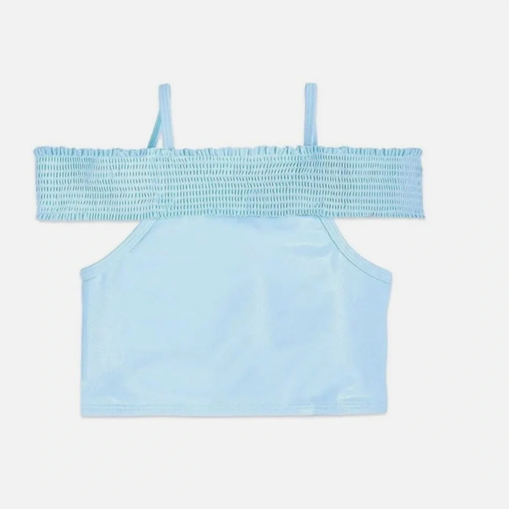 Disney Frozen Elsa Girls 2 Piece Swimsuit Tankini Blue Size 5/6